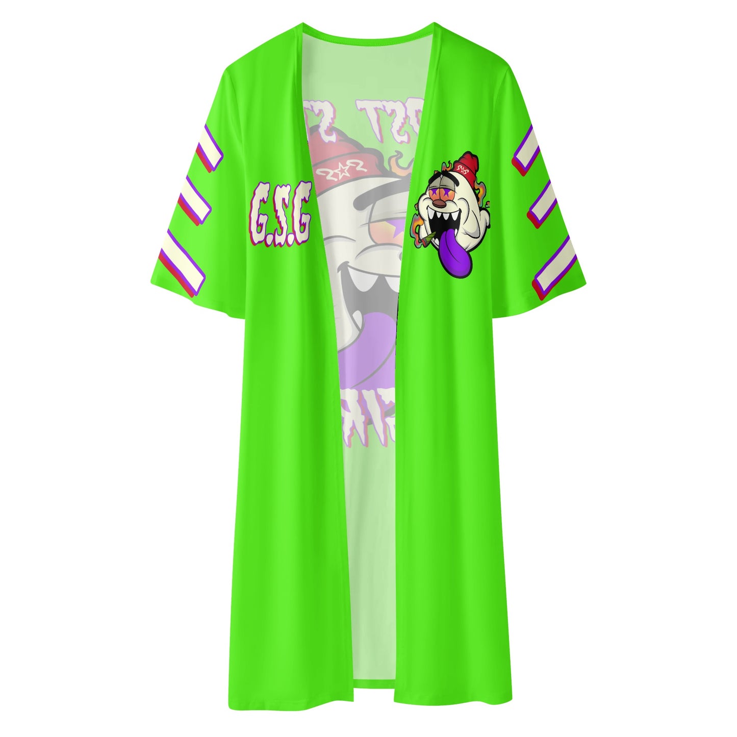 G.S.G Ghost Star Girl Womens Goo Green Half Sleeve Kimono Cardigan