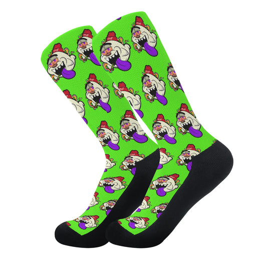 G.S.G Ghost Star Ghouls Goo Green Crew Socks *Free Bag Included