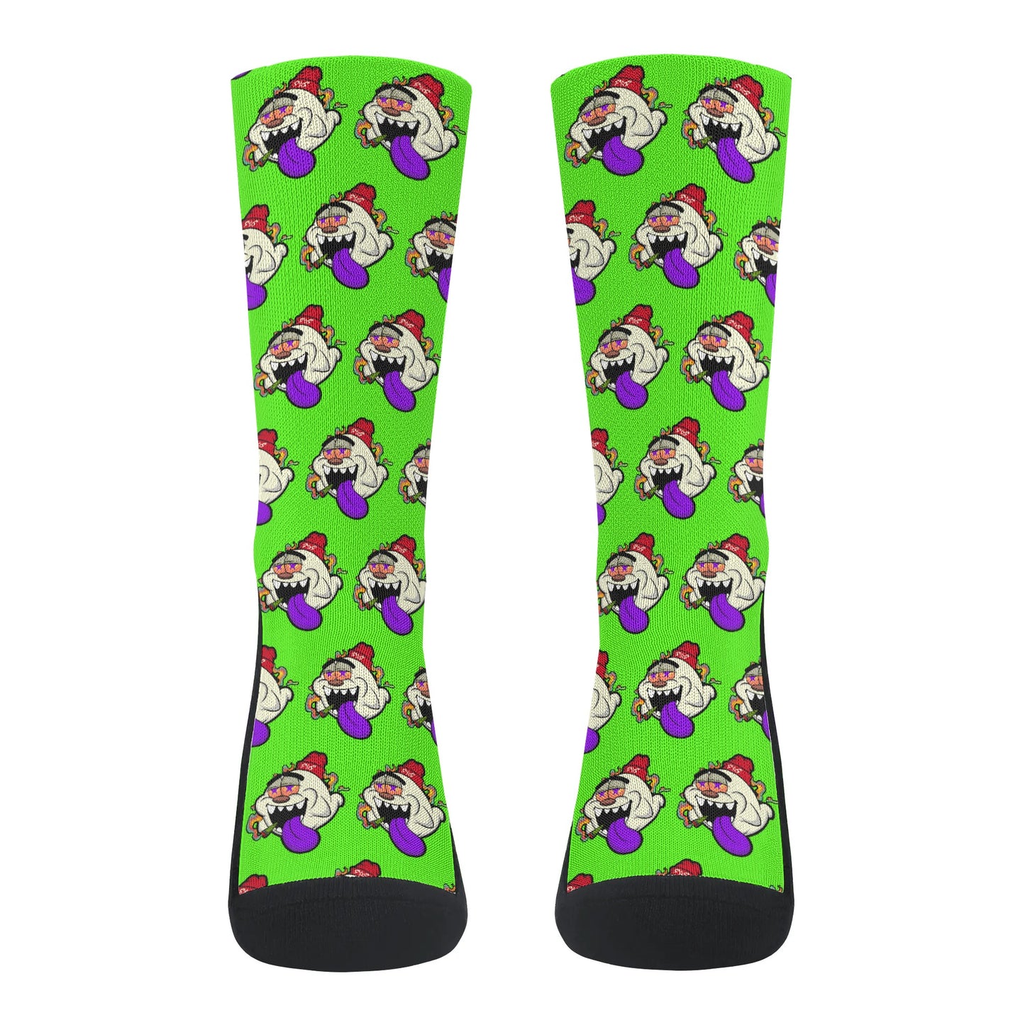 G.S.G Ghost Star Ghouls Goo Green Crew Socks *Free Bag Included