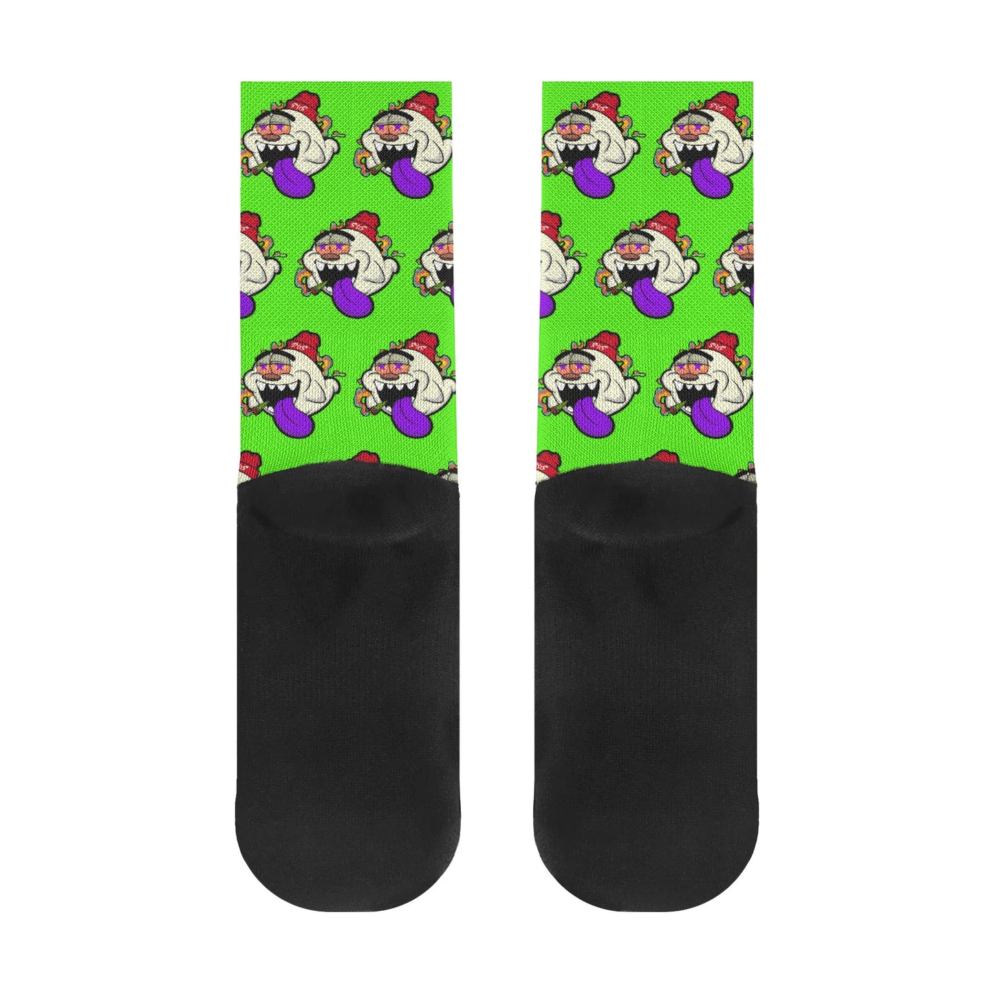 G.S.G Ghost Star Ghouls Goo Green Crew Socks *Free Bag Included