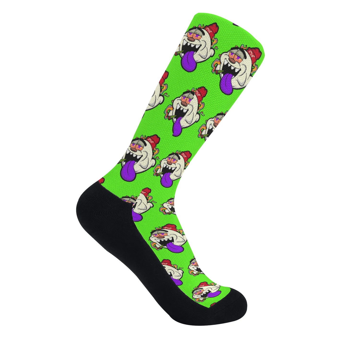 G.S.G Ghost Star Ghouls Goo Green Crew Socks *Free Bag Included