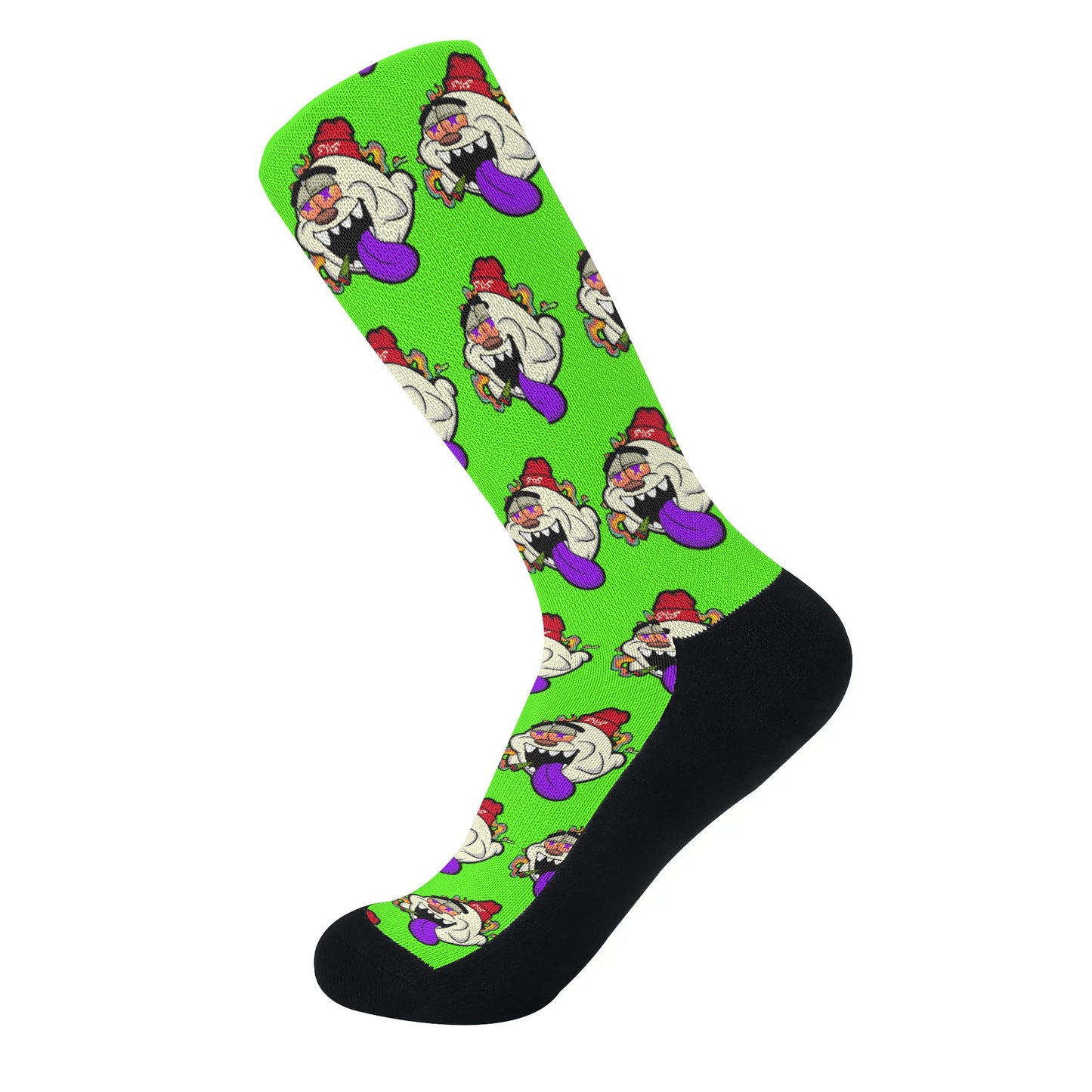 G.S.G Ghost Star Ghouls Goo Green Crew Socks *Free Bag Included