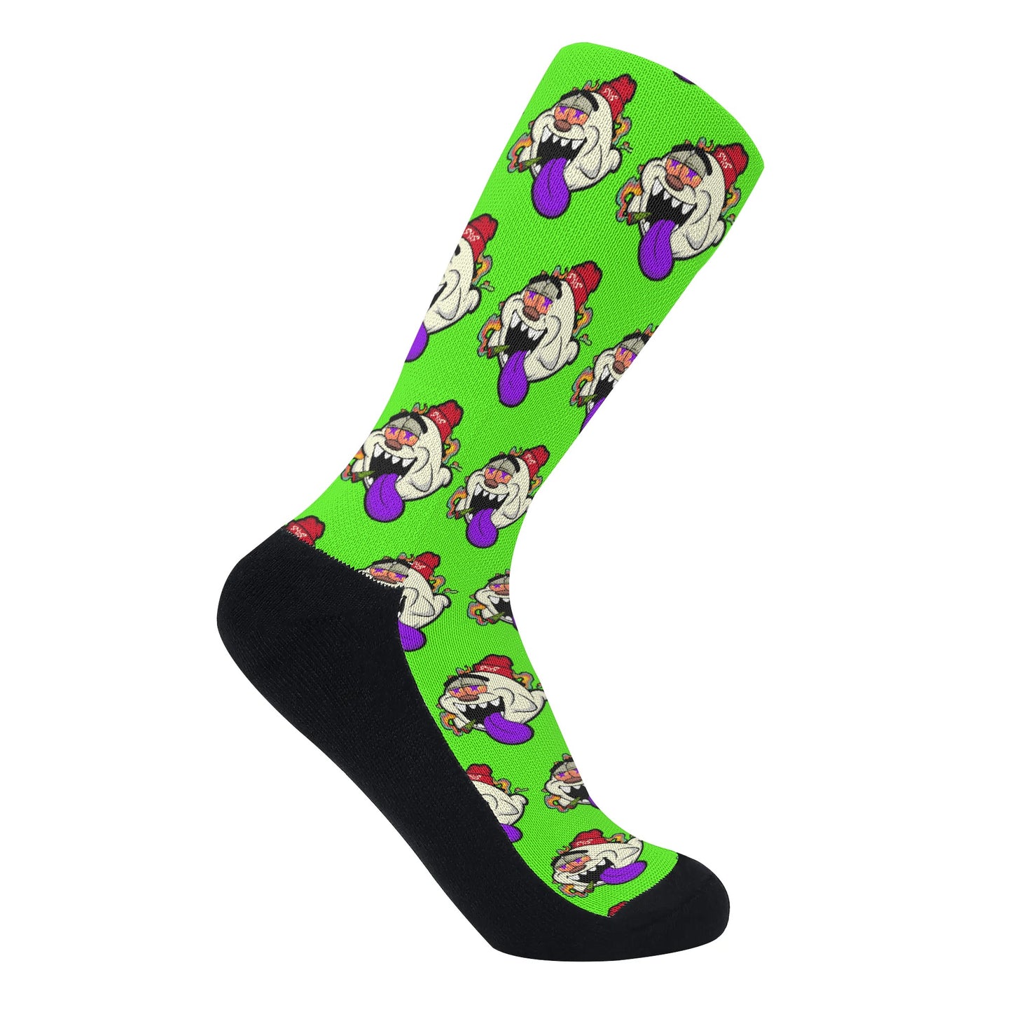 G.S.G Ghost Star Ghouls Goo Green Crew Socks *Free Bag Included