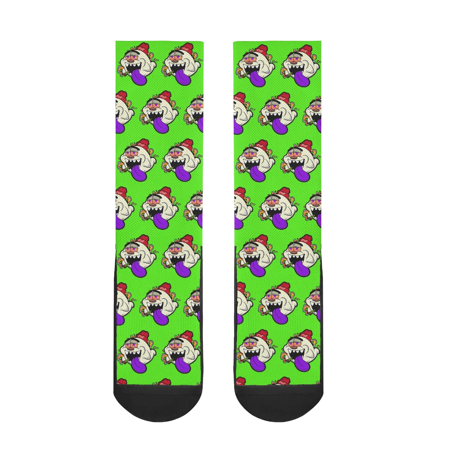 G.S.G Ghost Star Ghouls Goo Green Crew Socks *Free Bag Included