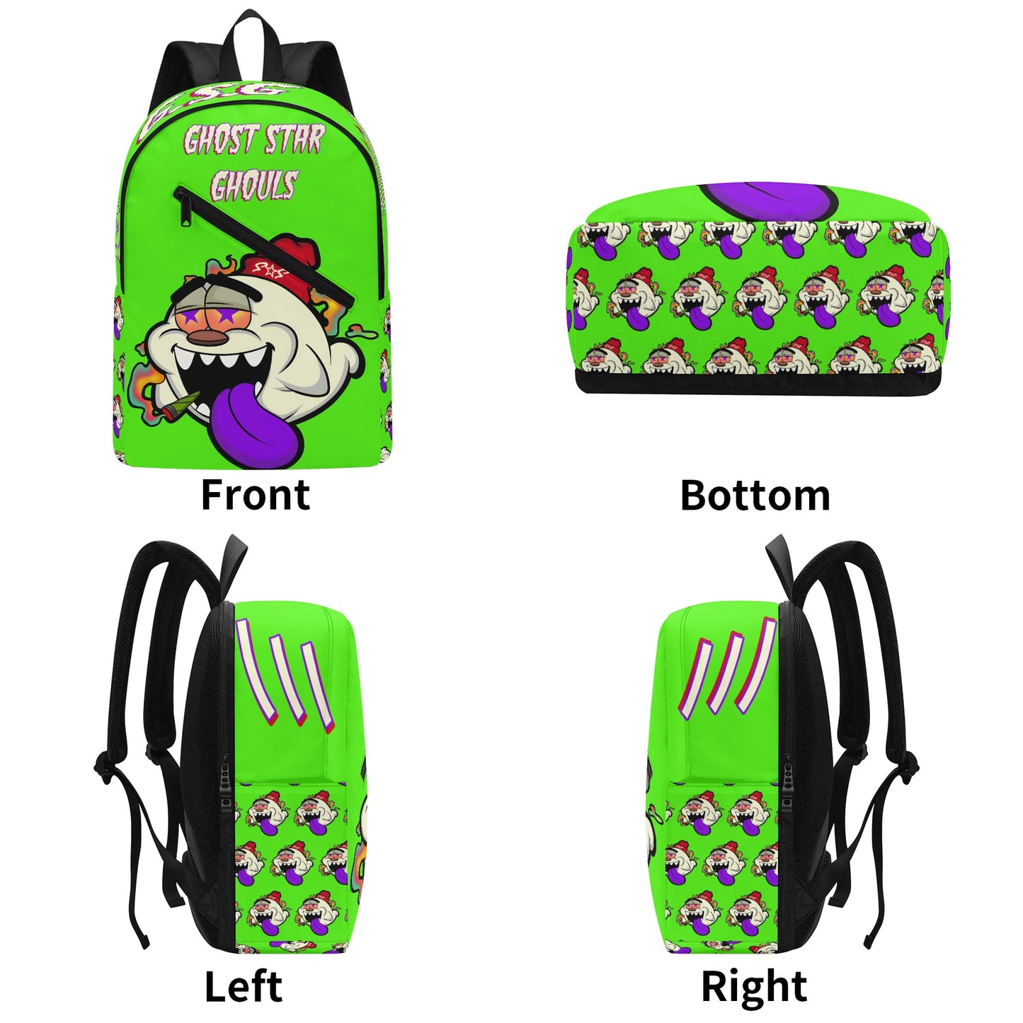 G.S.G Ghost Star Ghouls Mans Goo Green Laptop Backpack *Free Key Ring*