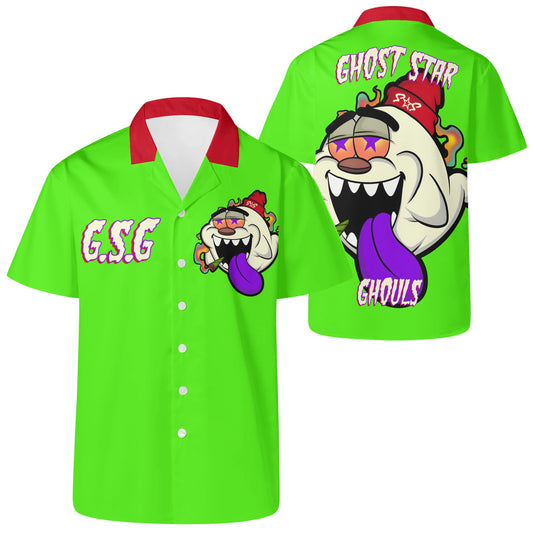 G.S.G Ghost Star Ghouls Mens Goo Green Hawaiian Shirt