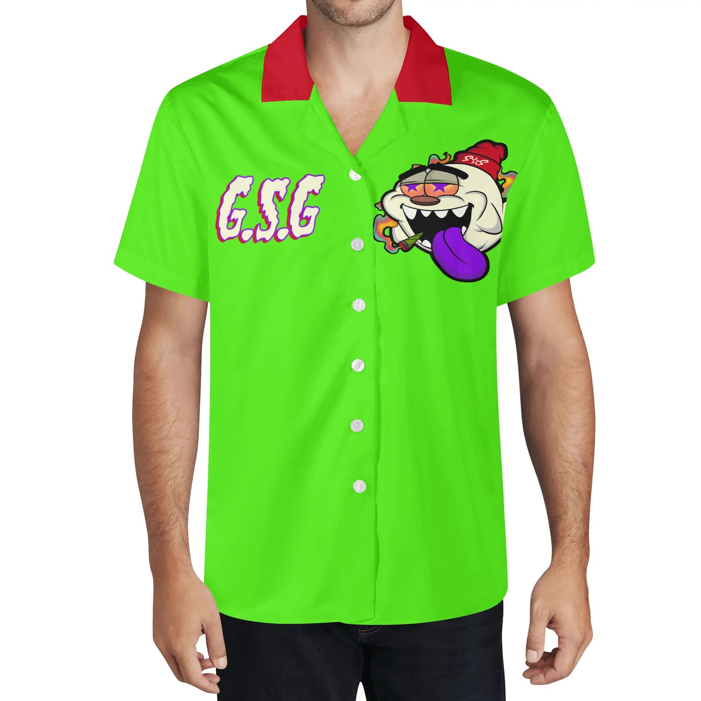 G.S.G Ghost Star Ghouls Mens Goo Green Hawaiian Shirt