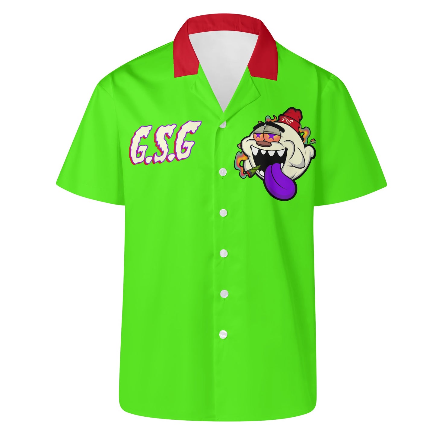 G.S.G Ghost Star Ghouls Mens Goo Green Hawaiian Shirt