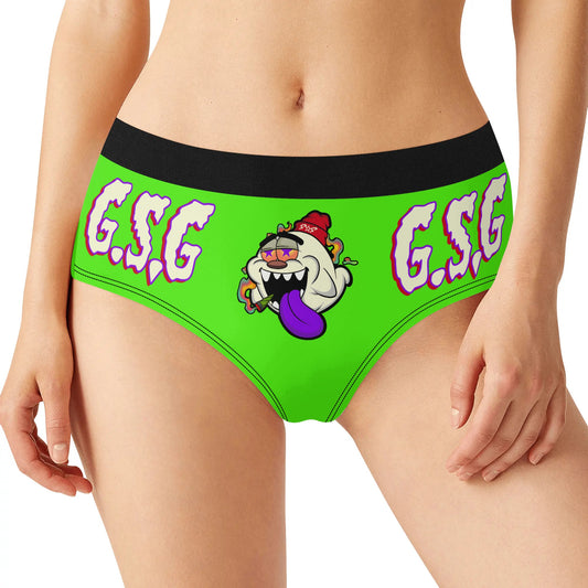 G.S.G Ghost Star Girl Womens Goo Green Mid Waisted Briefs