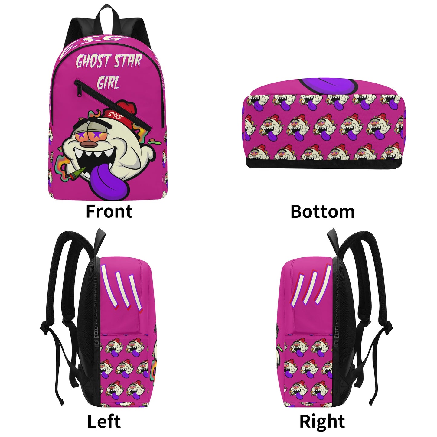 G.S.G Ghost Star Girl Womens Purple Laptop Backpack *Free Key Ring*