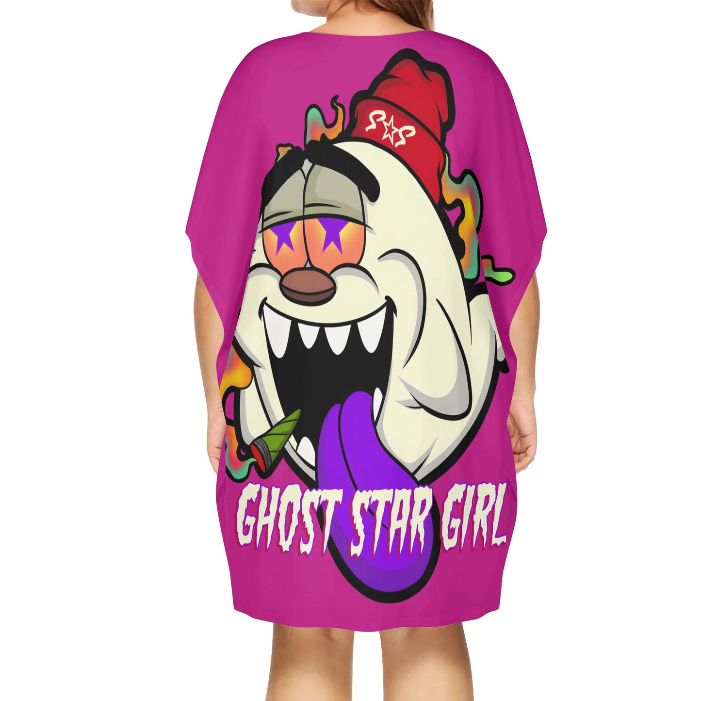 G.S.G Ghost Star Ghouls Purple Womens Daily Star Size Loose Dress