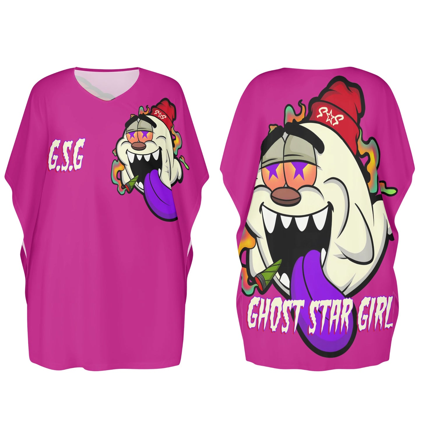 G.S.G Ghost Star Ghouls Purple Womens Daily Star Size Loose Dress