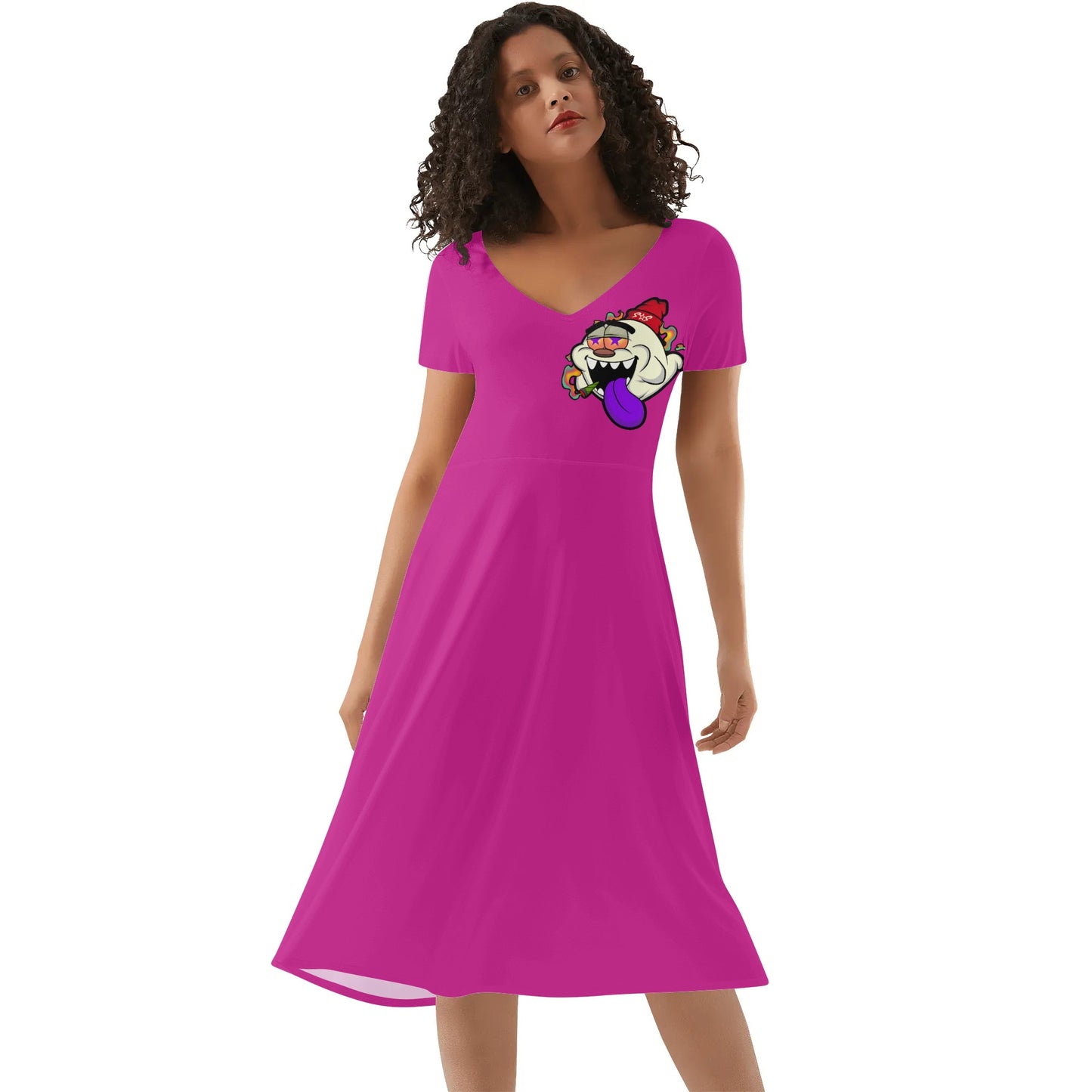 G.S.G Ghost Star Girl Womens Purple Ruffle Summer Dress