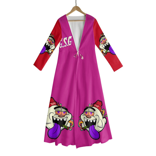 G.S.G Ghost Star Girl Womens Purple Tie-Up Beach Cover Up Dress