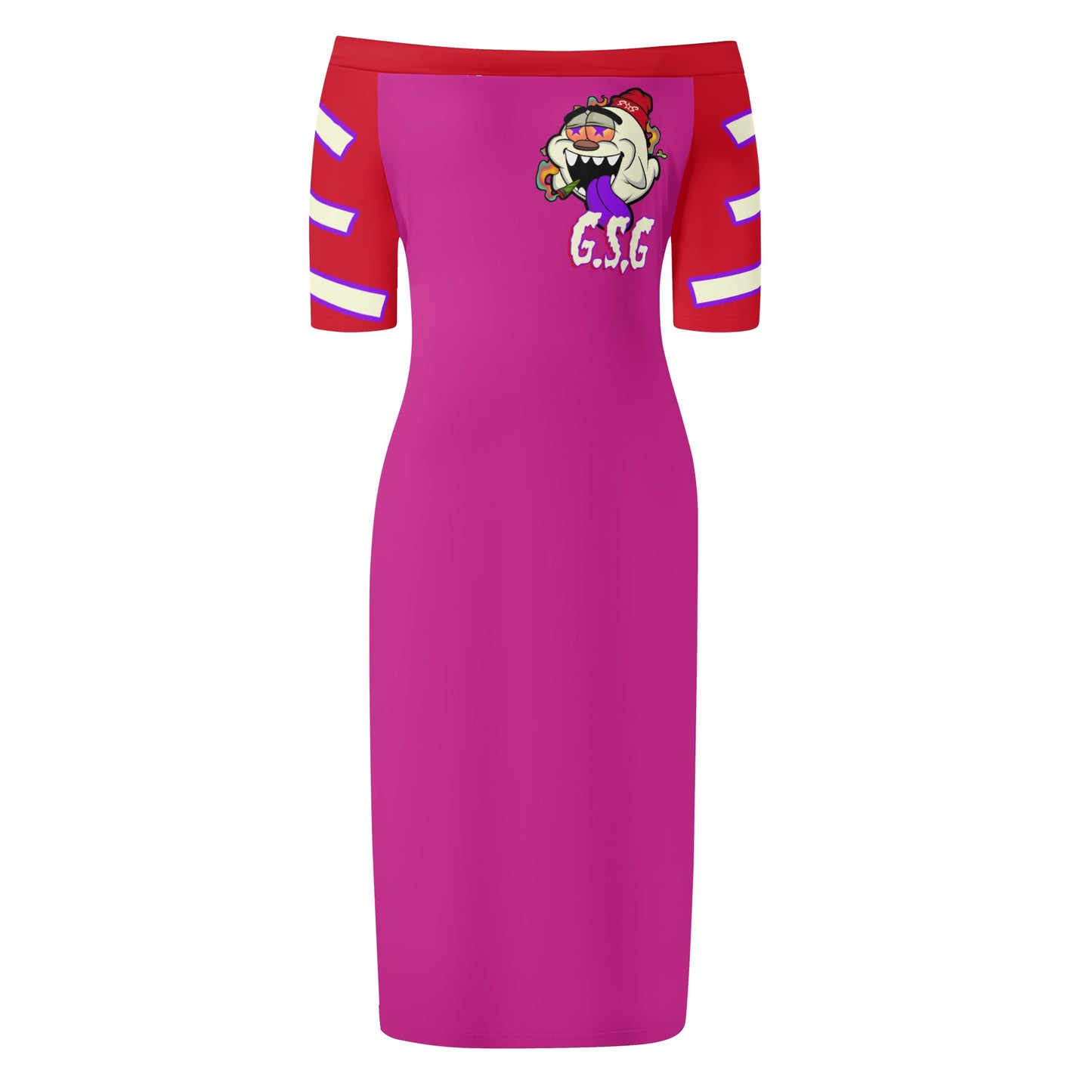 G.S.G Ghost Star Girl Womens Off The Shoulder Purple Short Sleeve Elegant Wrap Dress