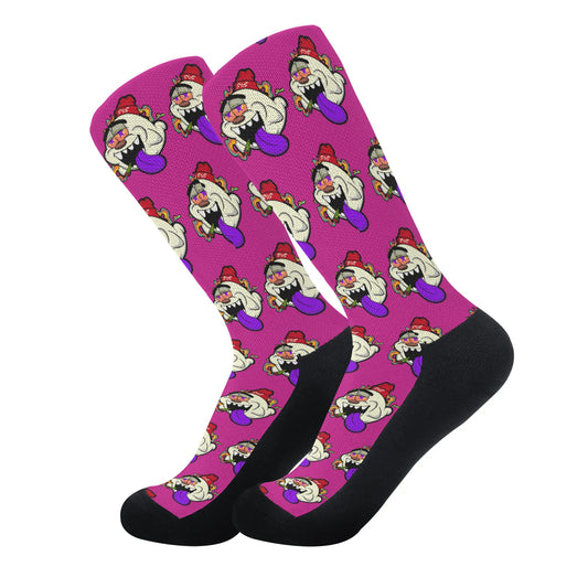 G.S.G Ghost Star Ghouls Purple Crew Socks *Free Bag Included