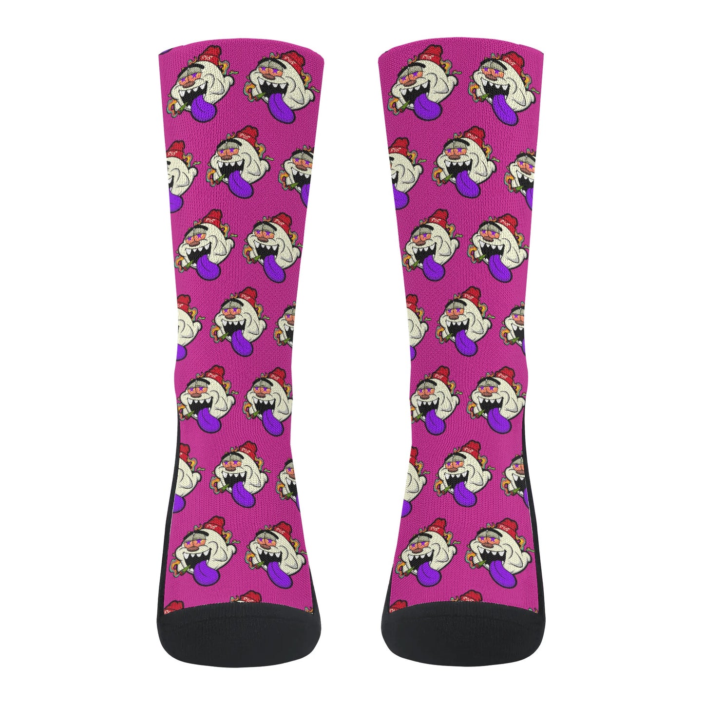 G.S.G Ghost Star Ghouls Purple Crew Socks *Free Bag Included