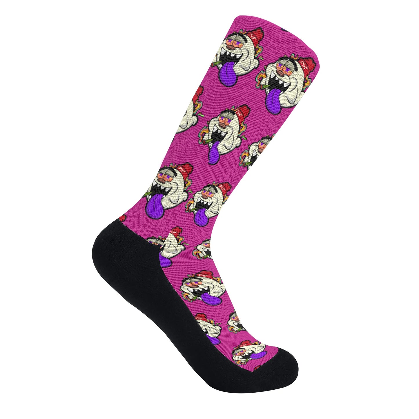 G.S.G Ghost Star Ghouls Purple Crew Socks *Free Bag Included