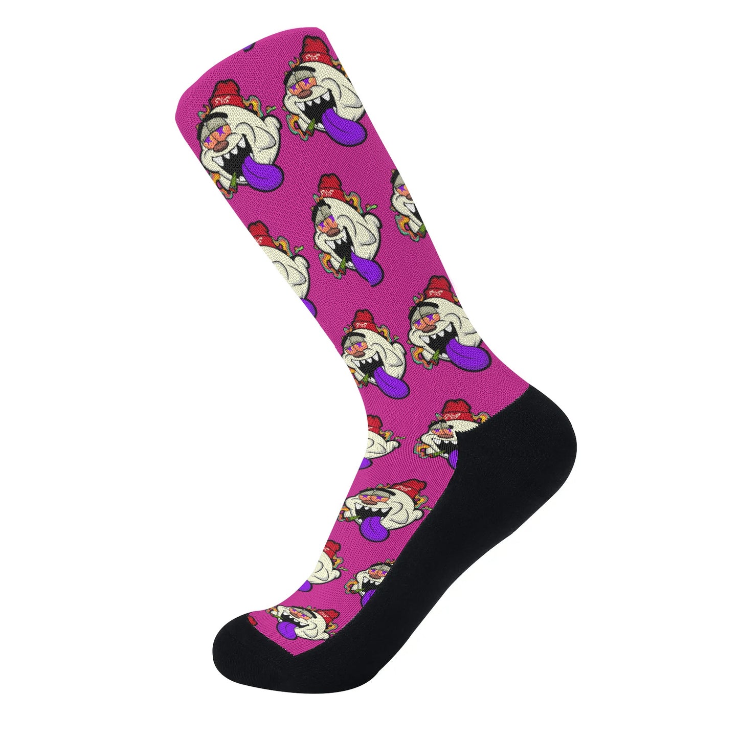 G.S.G Ghost Star Ghouls Purple Crew Socks *Free Bag Included