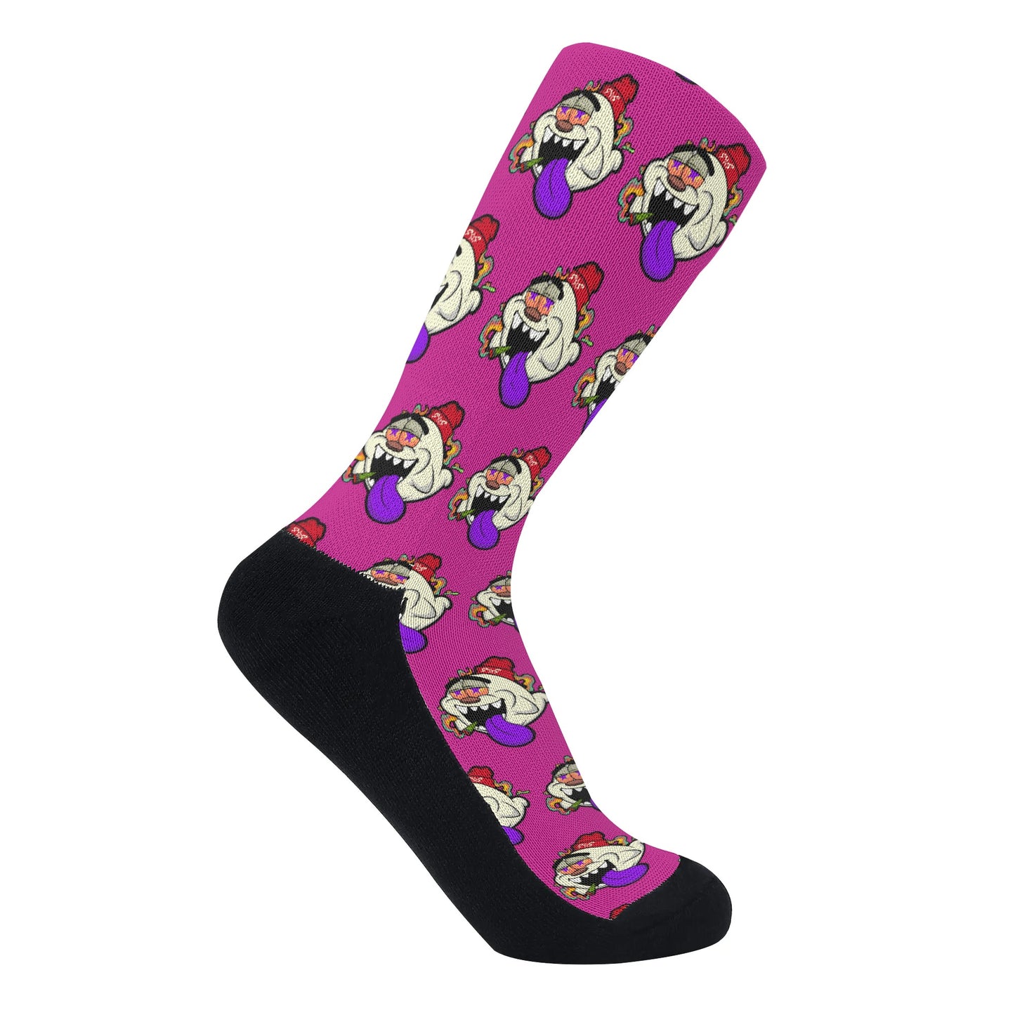 G.S.G Ghost Star Ghouls Purple Crew Socks *Free Bag Included