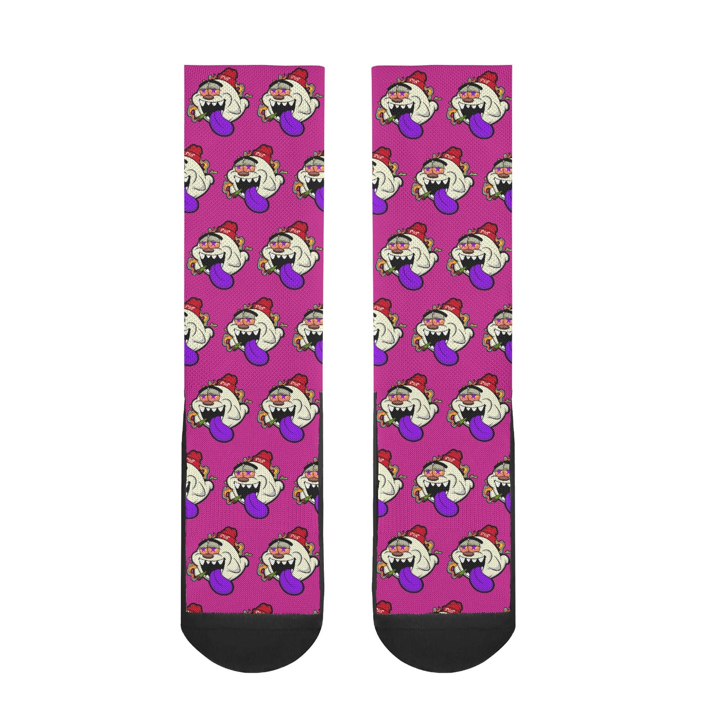 G.S.G Ghost Star Ghouls Purple Crew Socks *Free Bag Included