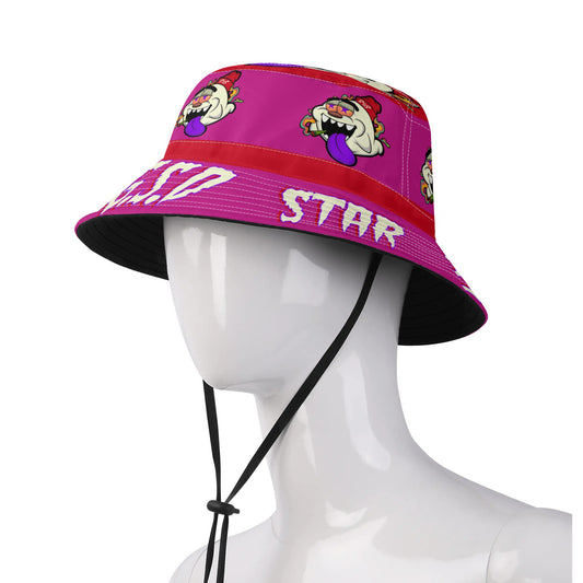 G.S.G Ghost Star Ghouls Purple/Maroon Bucket Hats with Adjustable String