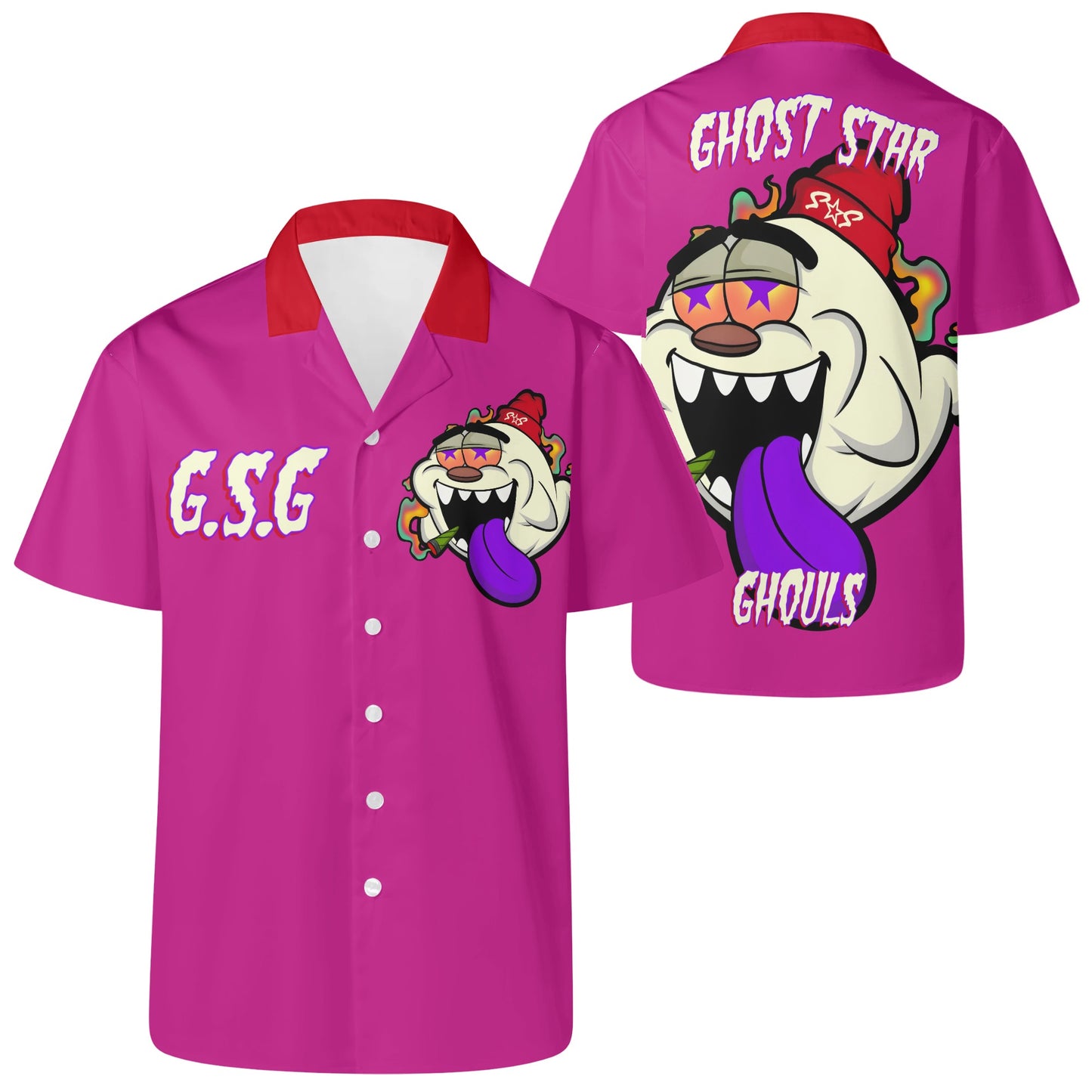 G.S.G Ghost Star Ghouls Mens Purple Hawaiian Shirt