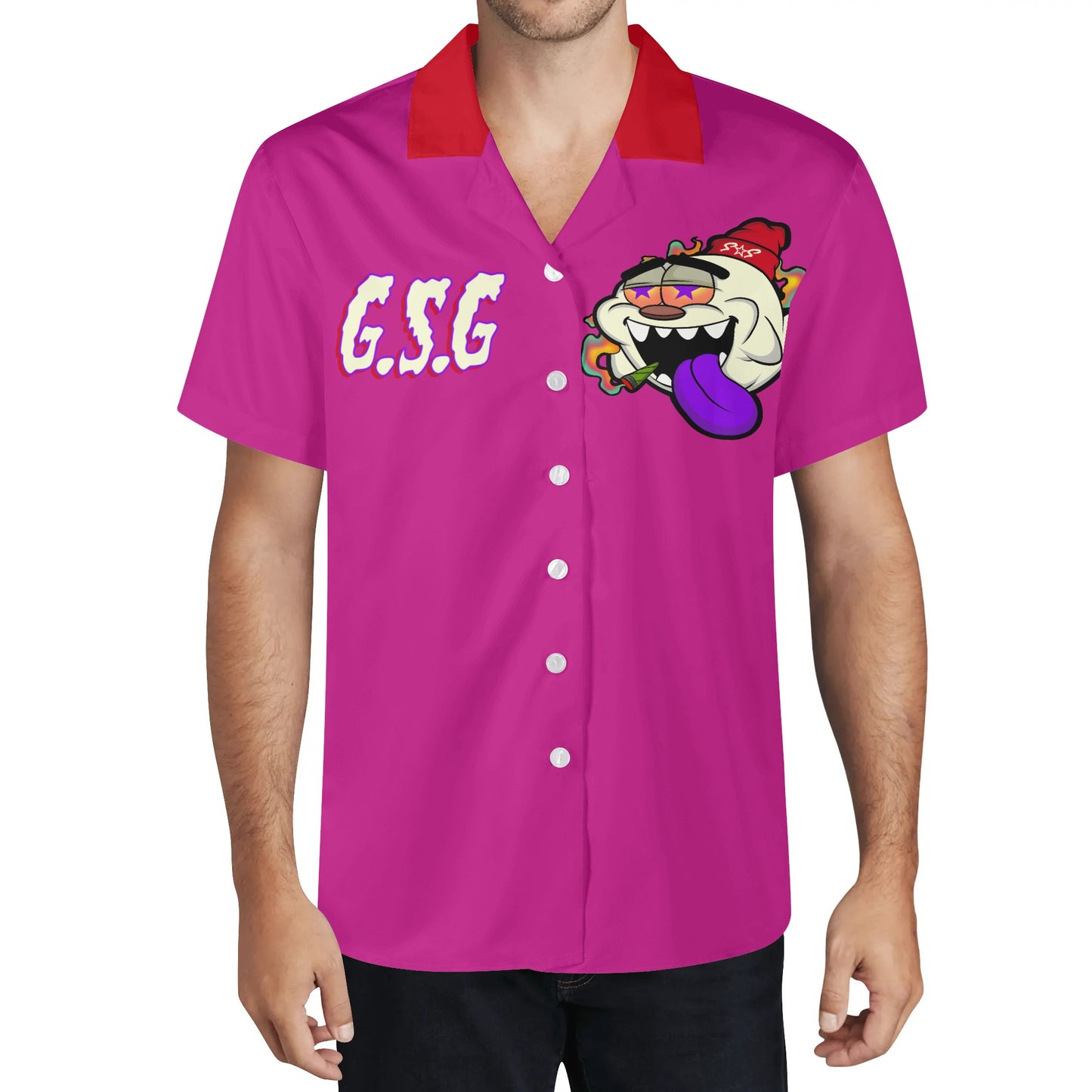 G.S.G Ghost Star Ghouls Mens Purple Hawaiian Shirt