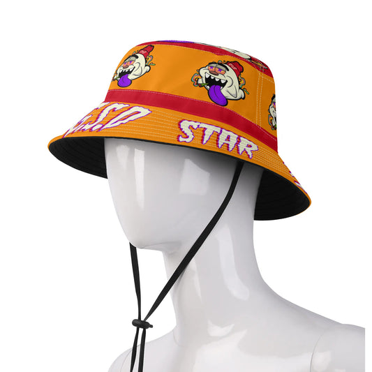 G.S.G Ghost Star Ghouls Orange/Maroon Bucket Hats with Adjustable String