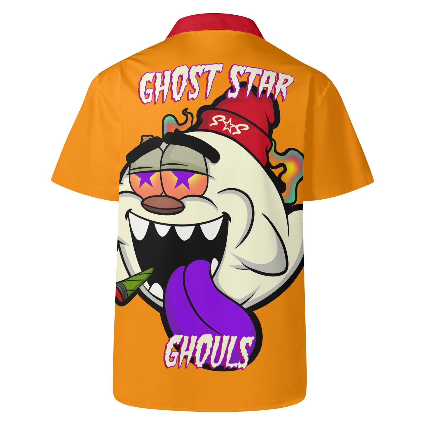 G.S.G Ghost Star Ghouls Mens Orange Hawaiian Shirt