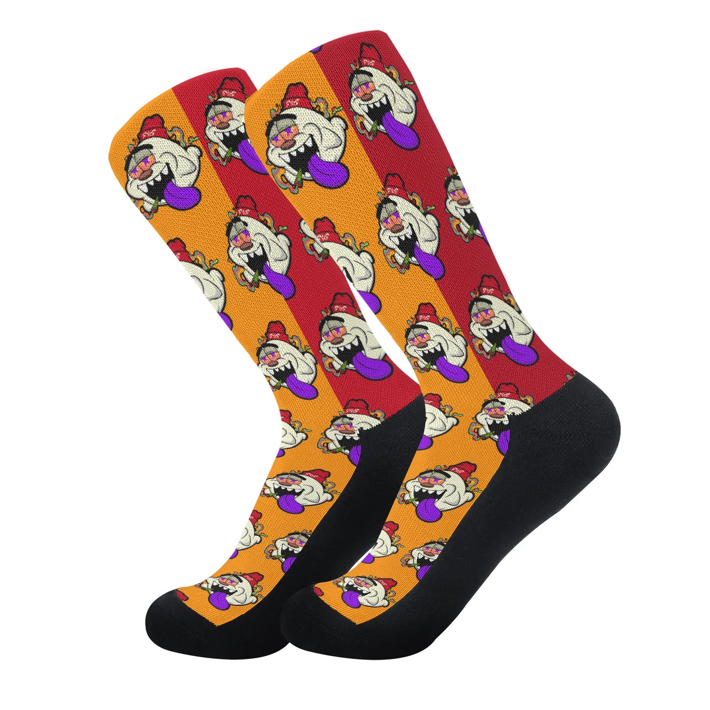 G.S.G Ghost Star Ghouls Orange Crew Socks *Free Bag Included