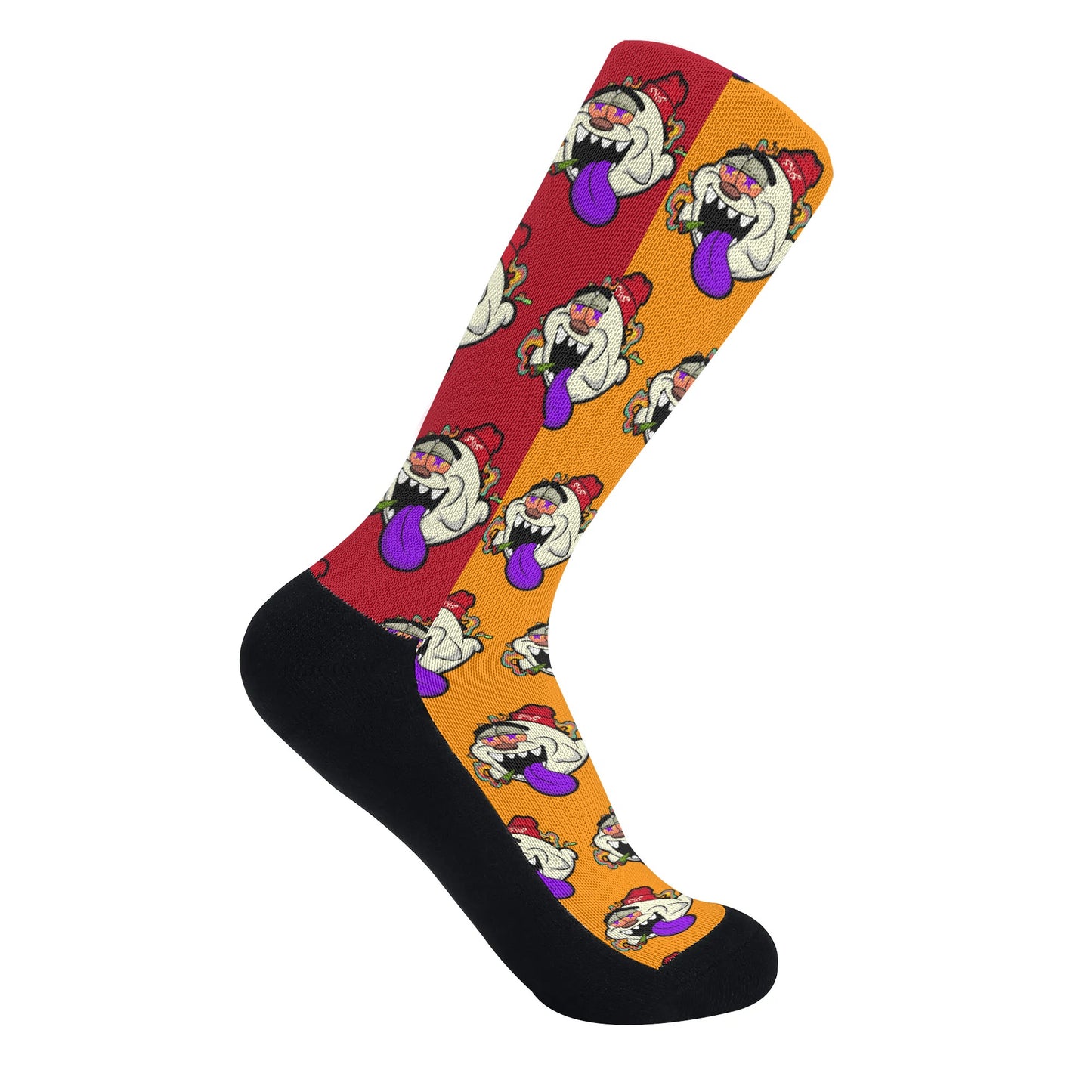 G.S.G Ghost Star Ghouls Orange Crew Socks *Free Bag Included