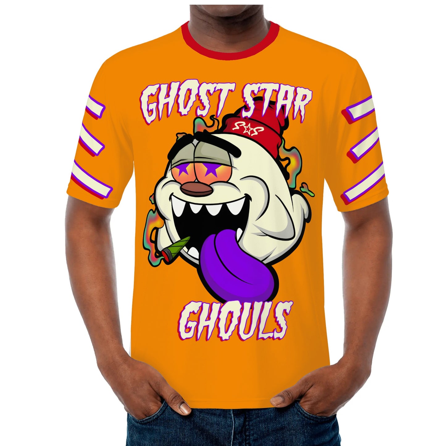 G.S.G Ghost Star Ghouls S.O.S Ghost Edition Mens Orange T-shirts