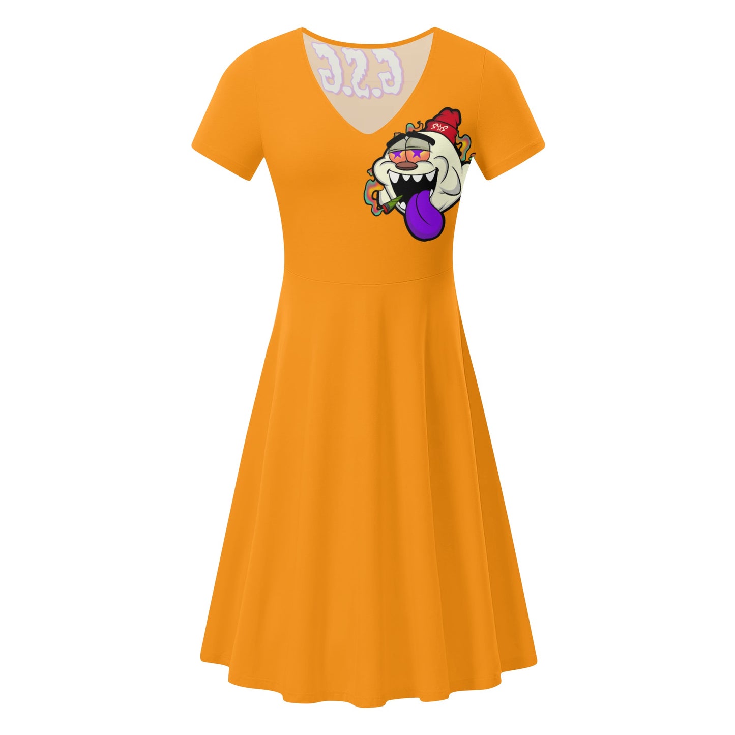 G.S.G Ghost Star Girl Womens Orange Ruffle Summer Dress