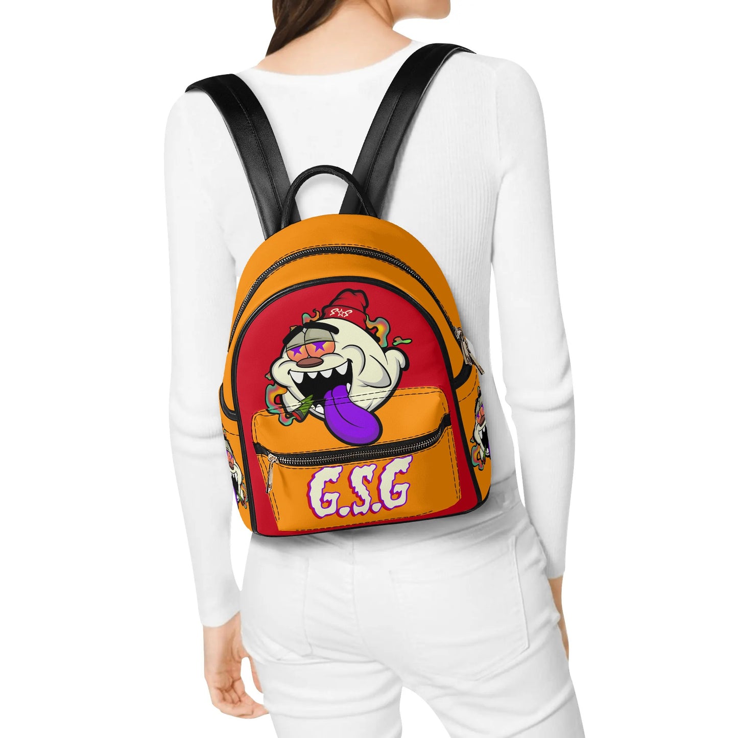 G.S.G Ghost Star Girl Orange/Maroon Backpack