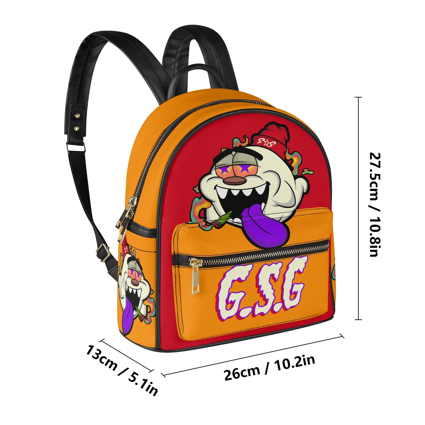 G.S.G Ghost Star Girl Orange/Maroon Backpack