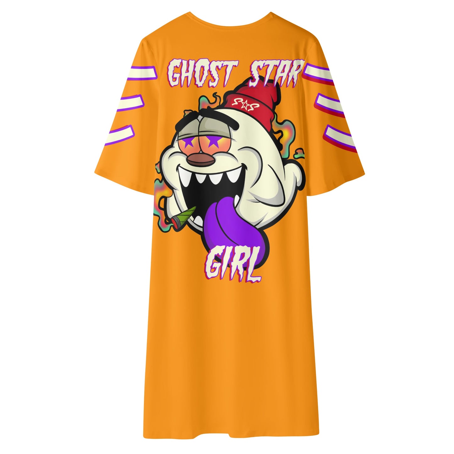 G.S.G Ghost Star Girl Womens Orange Half Sleeve Kimono Cardigan