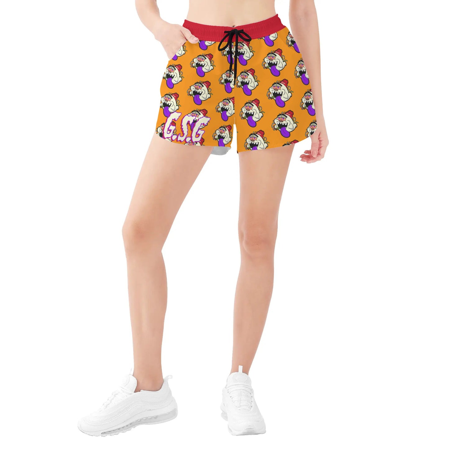 G.S.G Ghost Star Girl Womens Orange Shorts