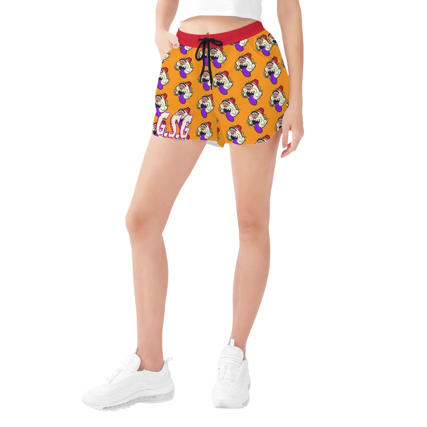 G.S.G Ghost Star Girl Womens Orange Shorts