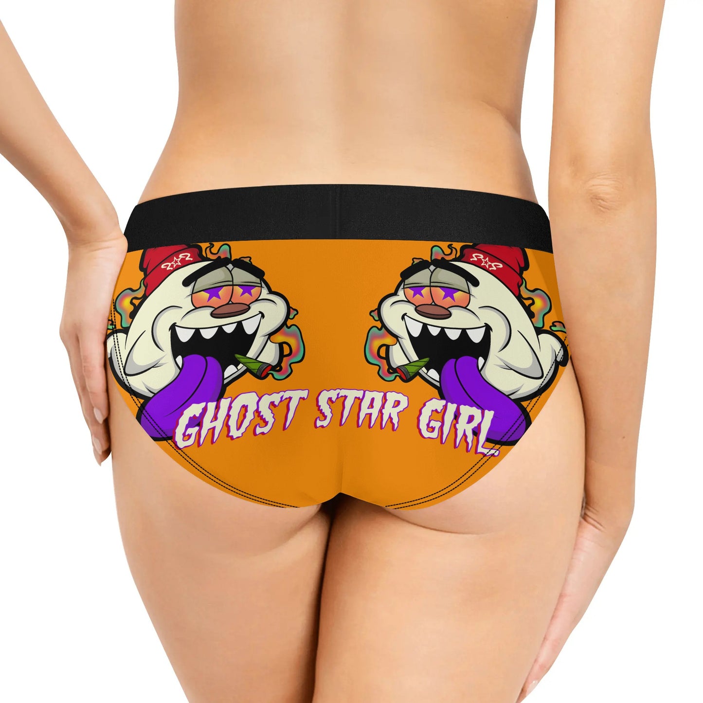 G.S.G Ghost Star Girl Womens Orange Mid Waisted Briefs