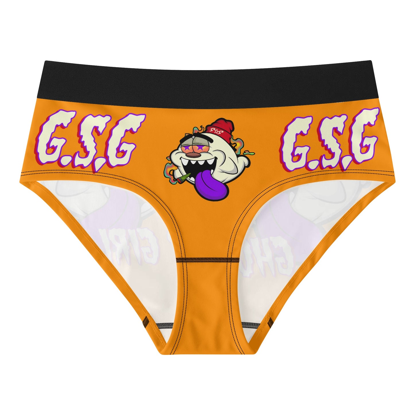 G.S.G Ghost Star Girl Womens Orange Mid Waisted Briefs