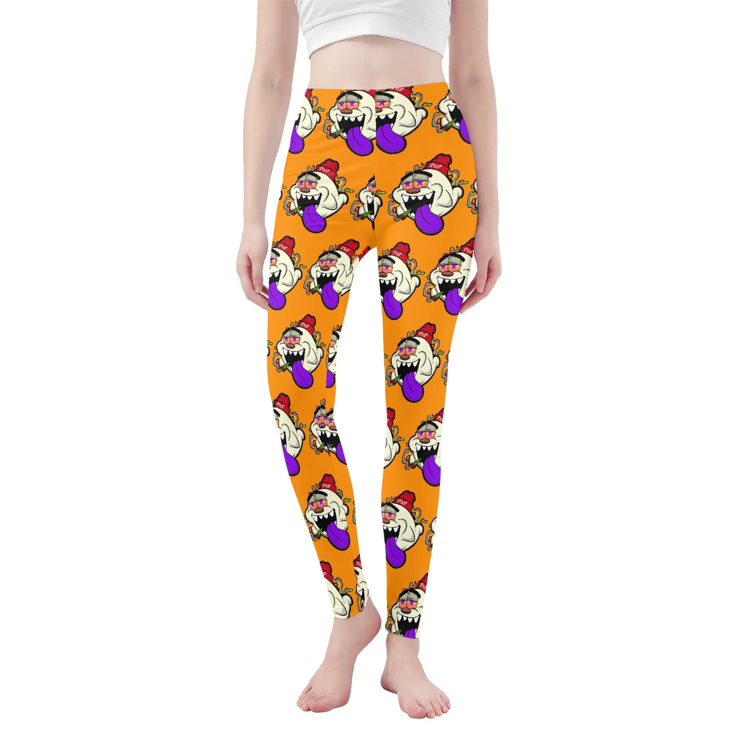 G.S.G Ghost Star Girl Womens Soft Orange Legging Yoga Pants