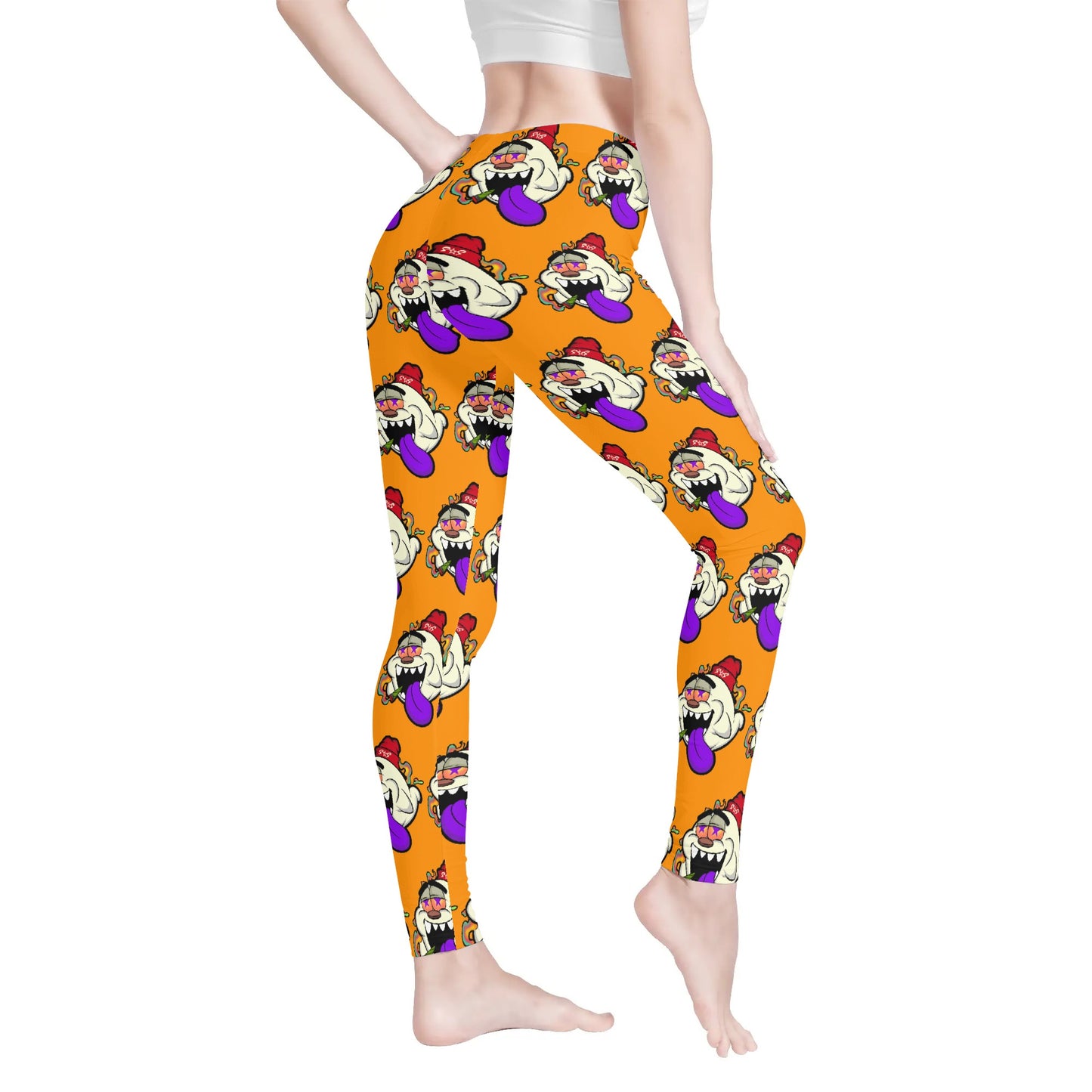 G.S.G Ghost Star Girl Womens Soft Orange Legging Yoga Pants