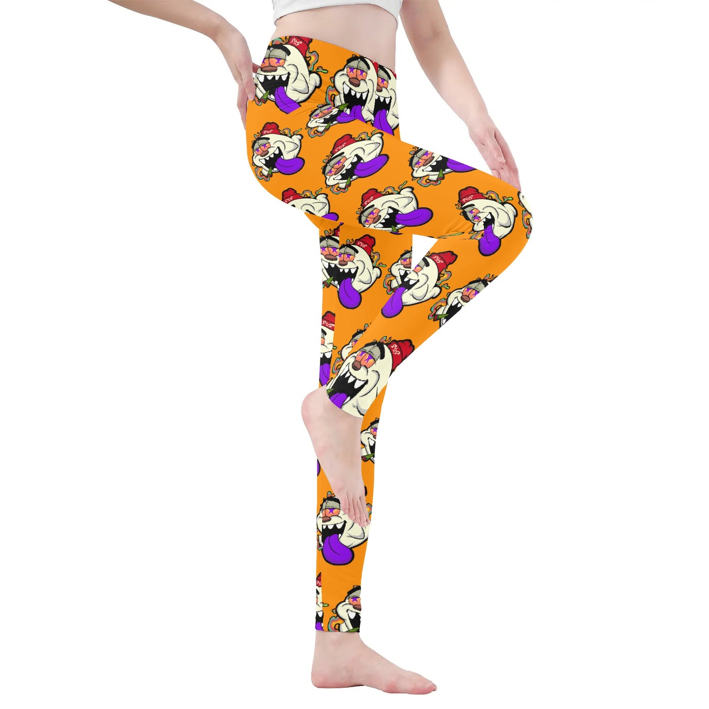 G.S.G Ghost Star Girl Womens Soft Orange Legging Yoga Pants