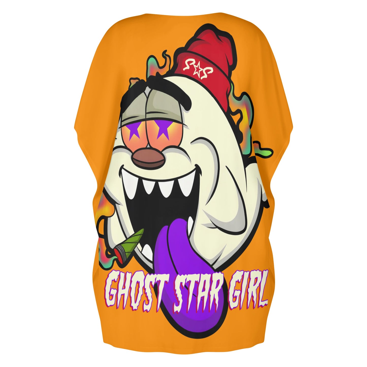 G.S.G Ghost Star Ghouls Orange Womens Daily Star Size Loose Dress