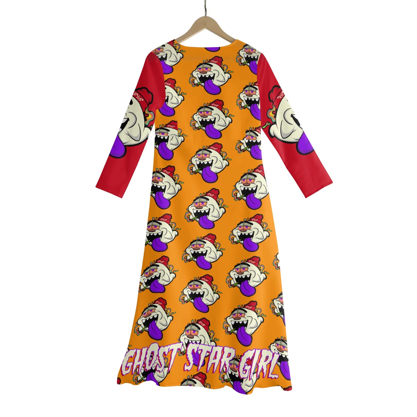 G.S.G Ghost Star Girl Womens Orange Tie-Up Beach Cover Up Dress