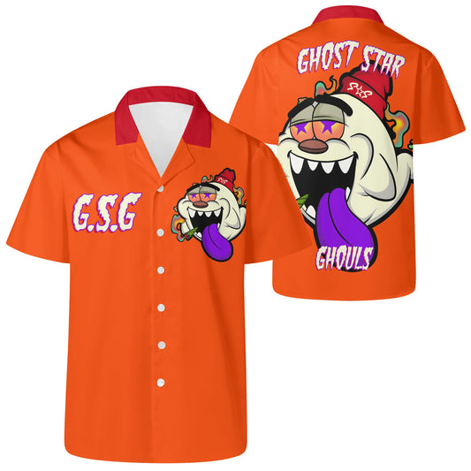 G.S.G Ghost Star Ghouls Mens Dark Orange Hawaiian Shirt