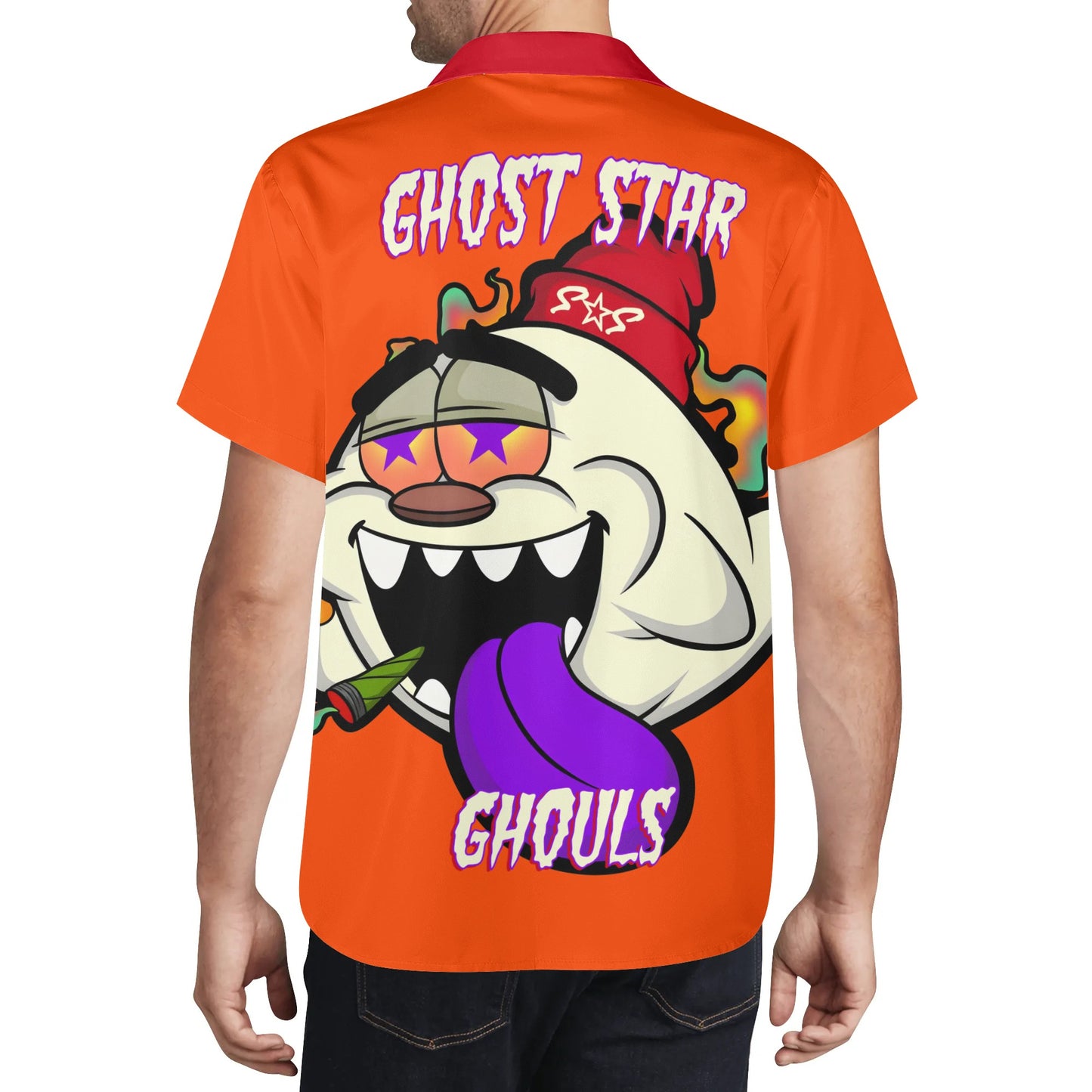 G.S.G Ghost Star Ghouls Mens Dark Orange Hawaiian Shirt