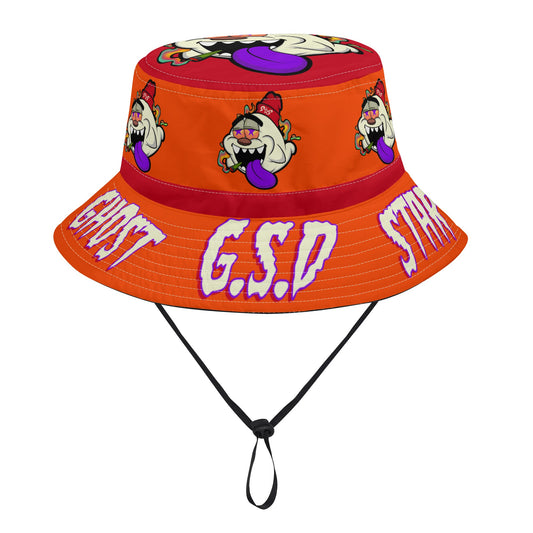 G.S.G Ghost Star Ghouls DarkOrange/Maroon Bucket Hats with Adjustable String