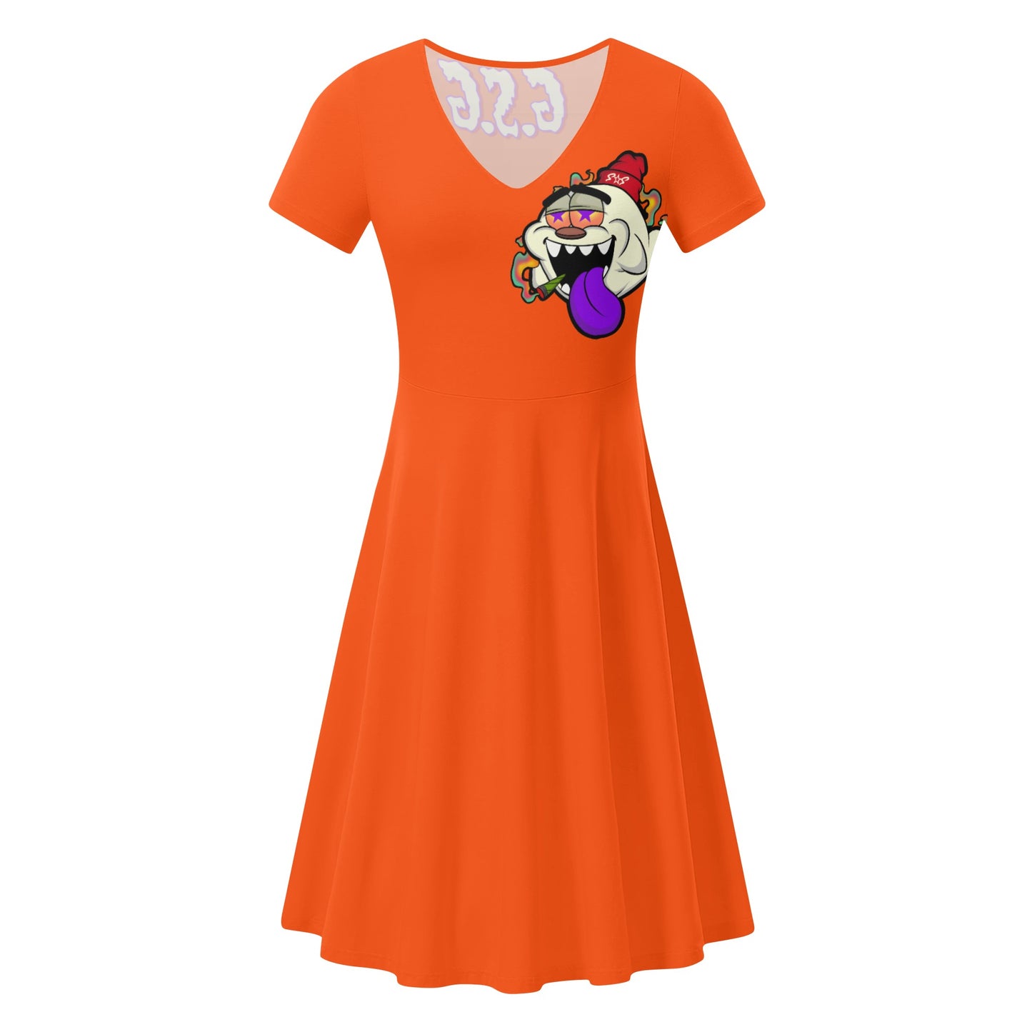 G.S.G Ghost Star Girl Womens Dark Orange Ruffle Summer Dress